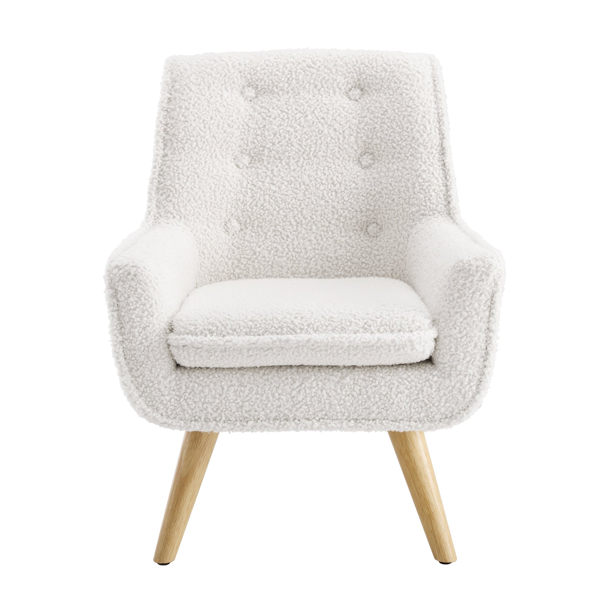 Kids 14.5" Sherpa Chair, White