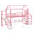 Metal House Loft Bed With Slide,Stairs And Storage Shelves-1384695409