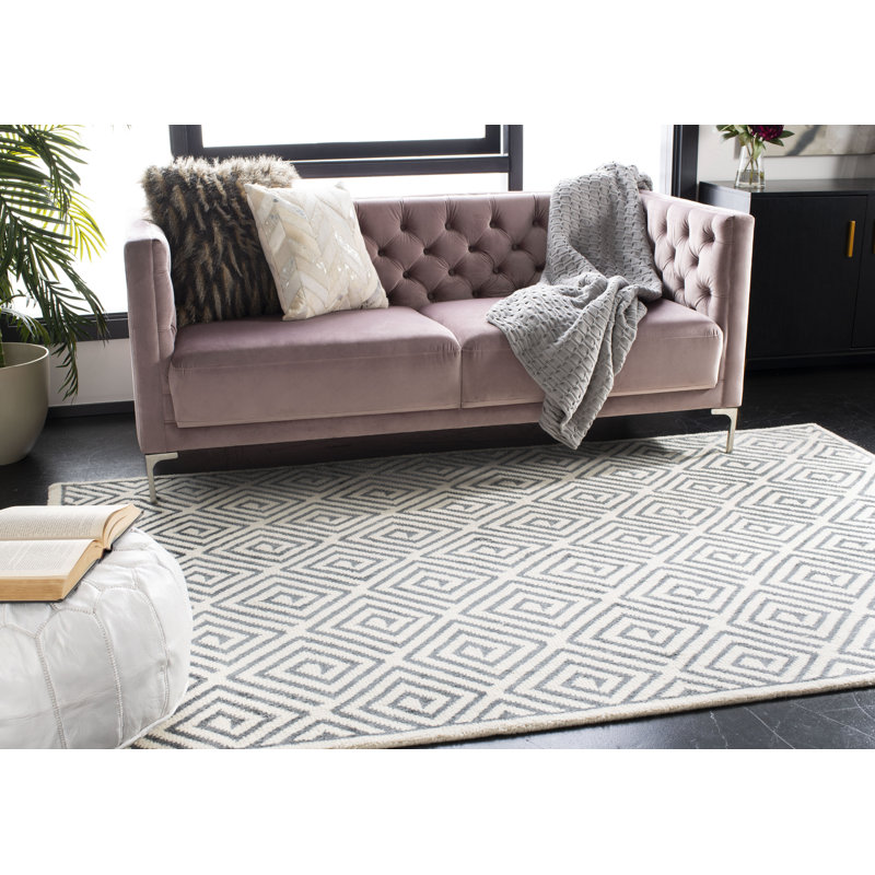 Mosaic Hand Knotted Wool Beige/Grey Rug