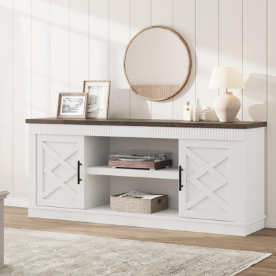 Meuble télé avec panneau cannelé Modern Farmhouse