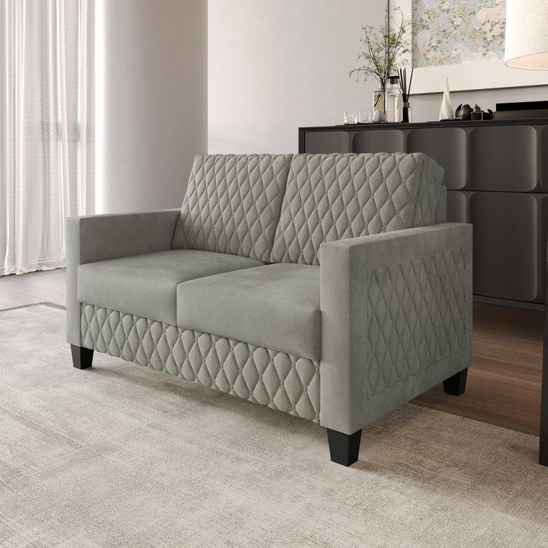 Causeuse en velours, Gris