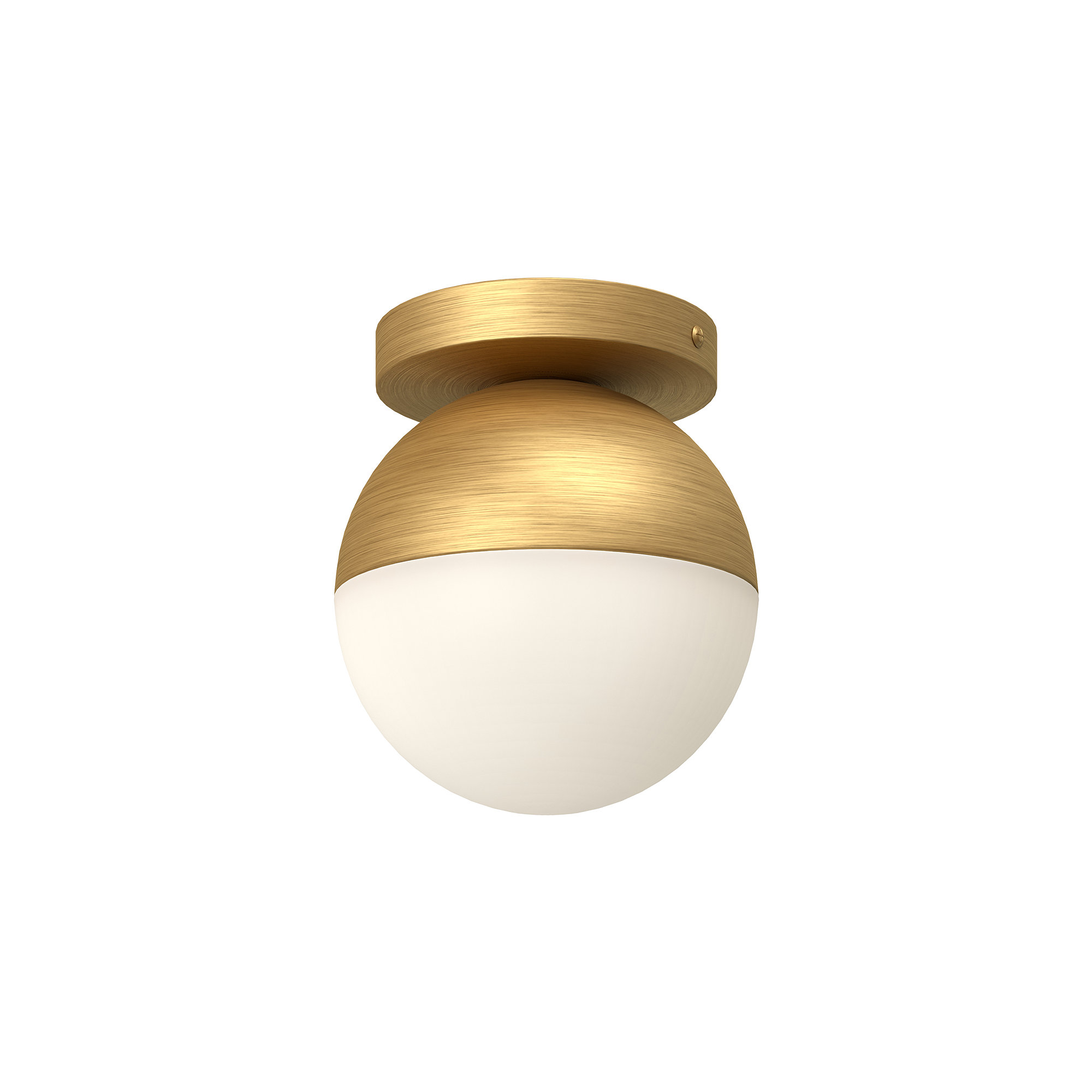 Monae Single Light Glass Flush Mount, 6.75" H x 6" W x 6" D, Brushed Gold