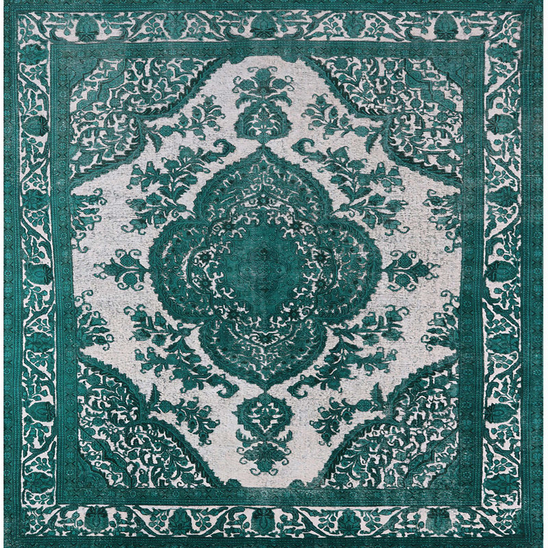 Tapis 100% Mid-Century moderne lavable à la machine 2215, Carré 5 pi