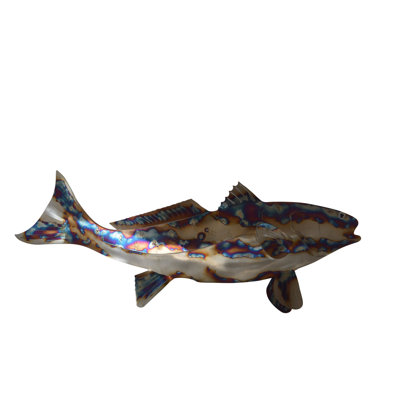 Fish laser cut steel wall mounted - Size: 25"L x 2"W x 9"H.