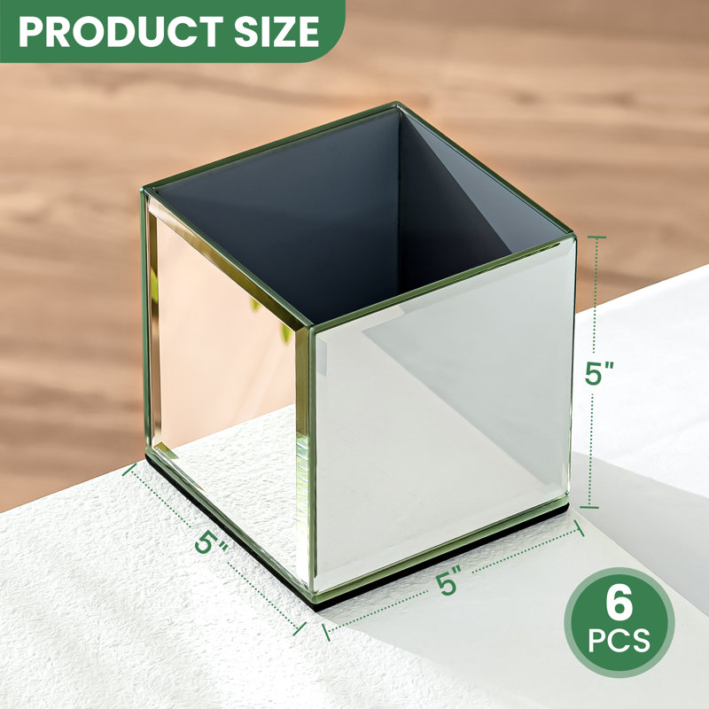 Ciarah Square Glass Table Vase Crushed Diamond Paper Inlay(Set of 6)