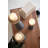  Set of Three Wood Pillar Candle Holders with Black and White Woven Detail Decorative Tabletop Decor Accent