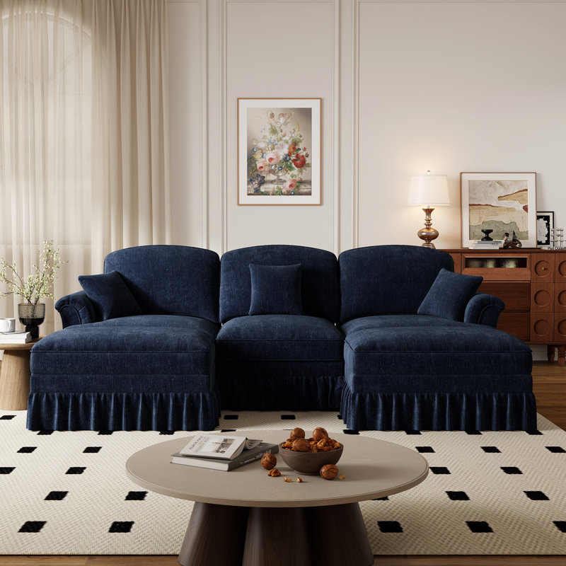 Canapé à coussins souples 107,7 po, Bleu