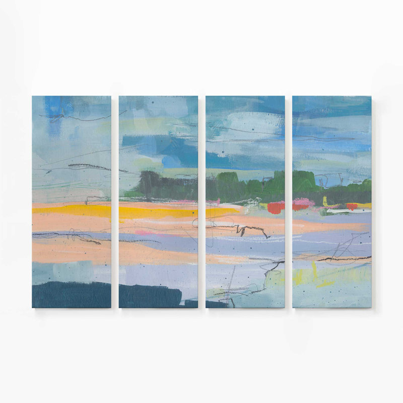 La première lueur du crépuscule | Impression sur toile 4 panneaux, H 40 po x l 60 po