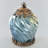 Blue LED Lanterns Twisted Iridescent Moroccan Style Lantern