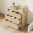 3 Drawer Dresser for Bedroom, Modern Natural Oak Nightstand with Large Storage Drawers, Small Wood Bedside Table for Nursery & Living Room