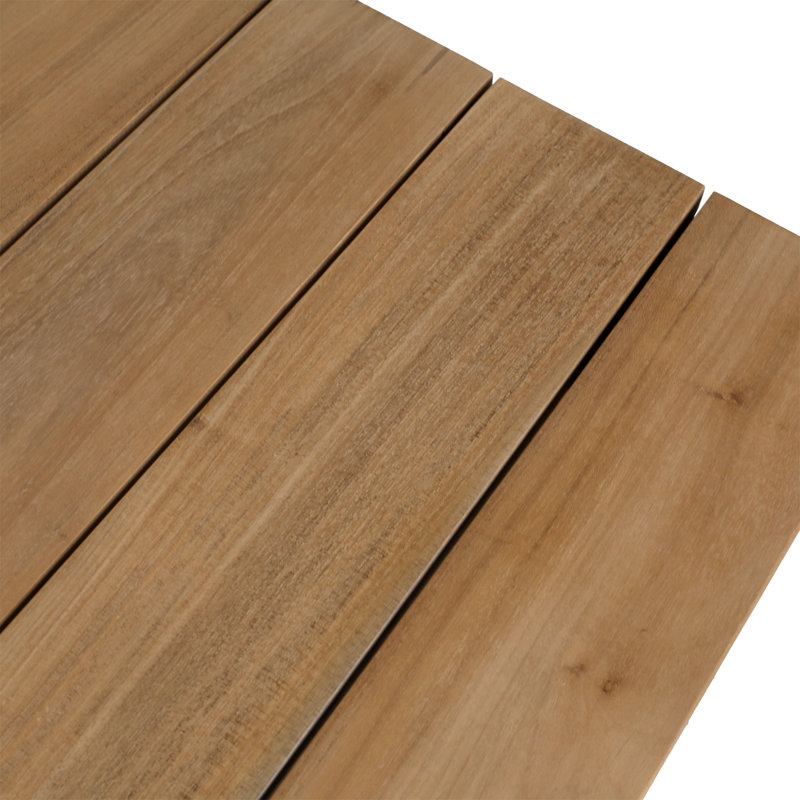Brianna 86" Wide Outdoor Teak Wood Dining Table, Natural