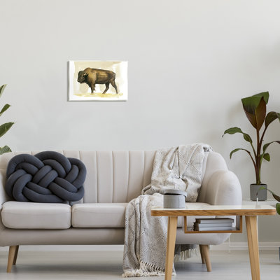 Bison, animal de campagne, aquarelle