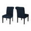 De 2 chaises de salle à manger, bleu marine, bois, tissu teint, 2 chaises confortables, fabrication en bois