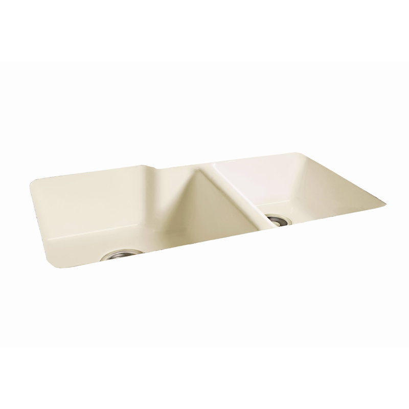 Évier de cuisine à double cuve encastrable L 36 po x l 22 po Huntington, Biscuit