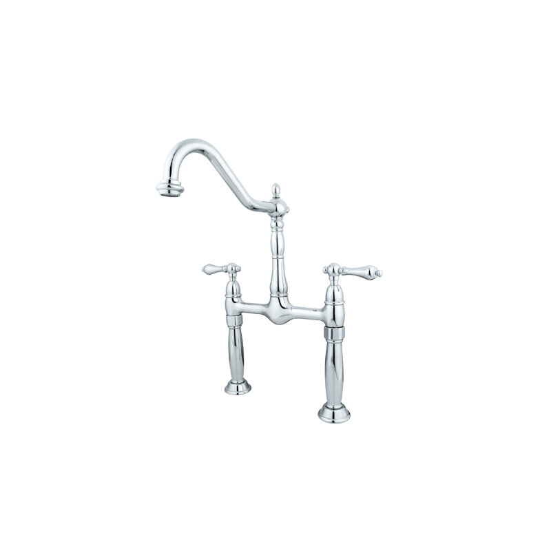 Victorian Vessel Sink Bathroom Faucet, Polished Chrome