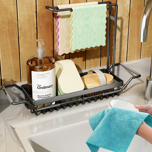 Faucet Sponge Holder, Kitchen Sink Caddy Organizer Over Faucet, Hanging  Faucet Drain Rack For Sink Organizer With Dishcloth Rack, Kitchen  Accessories - Temu