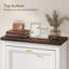 HOMCOM Shoe Cabinet with Doors 2 Flip Drawers Adjustable Shelves White