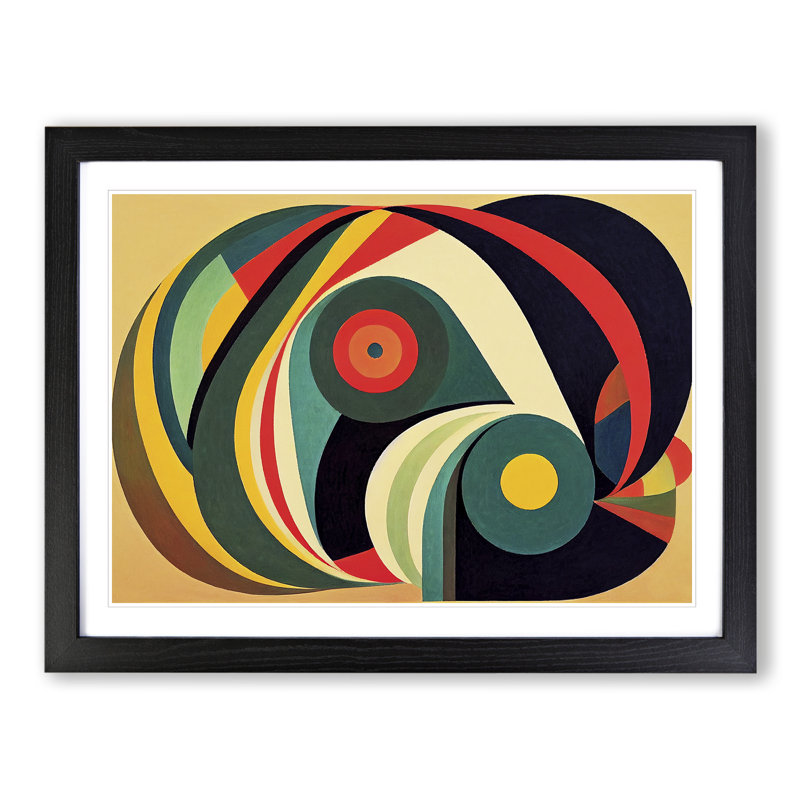 Prime Modern Abstract Art - Single Picture Frame Print, 46cm H x 64cm W x 2cm D, Black Framed