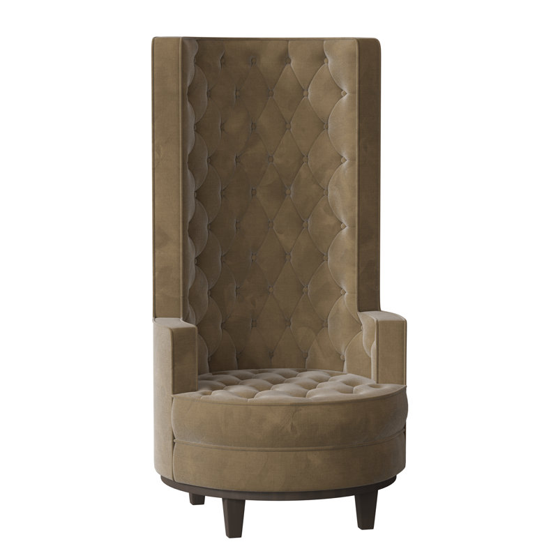 Norma Upholstered Wingback Chair, Bella Brown Sugar, Espresso