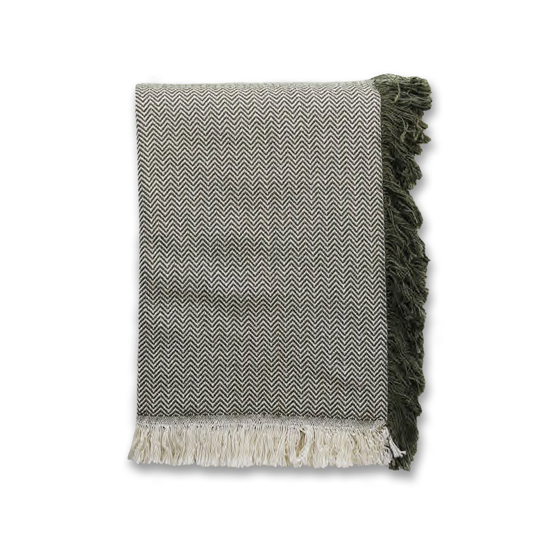 Jeté tissé 46 x 67, Chevron vert