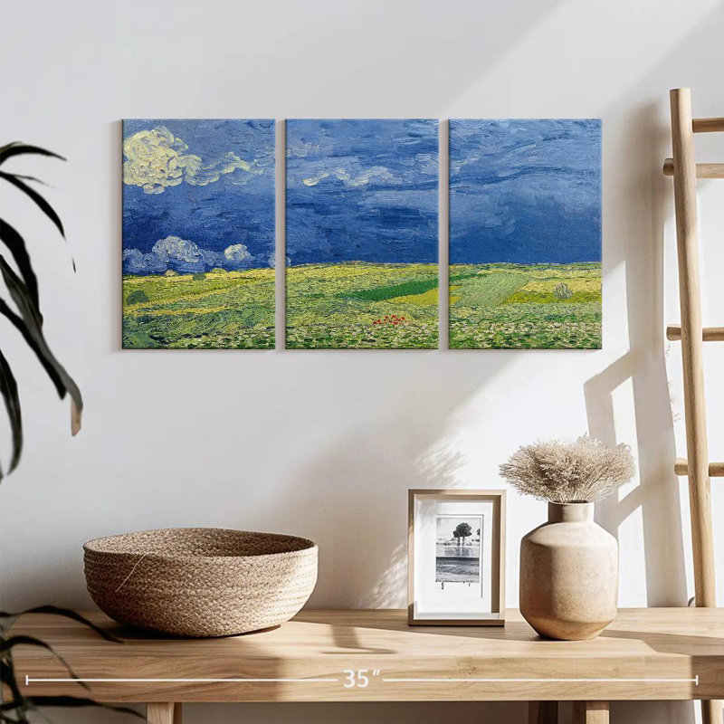 Alvord Wheatfields Under Thunderclouds, 12" H x 26" W