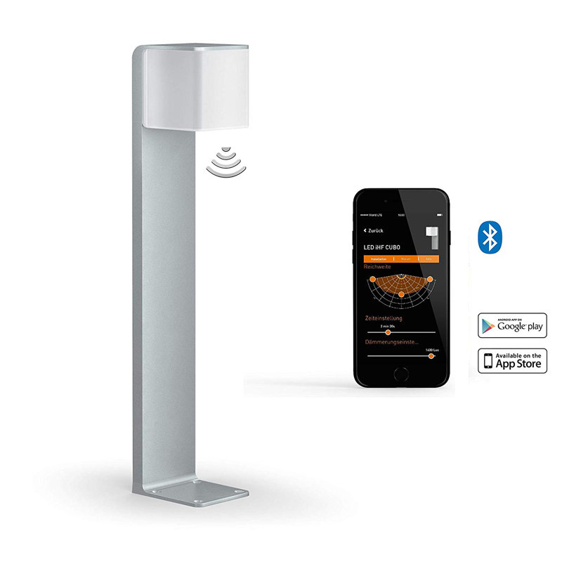 Smart LED Pathway Light GL 80 SC Motion Sensor Adjustbale via App 63.3 cm Height, Silver