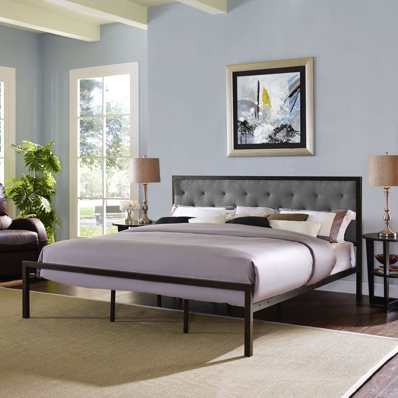 Lit en tissu Modway Mia, Gris, Très grand
