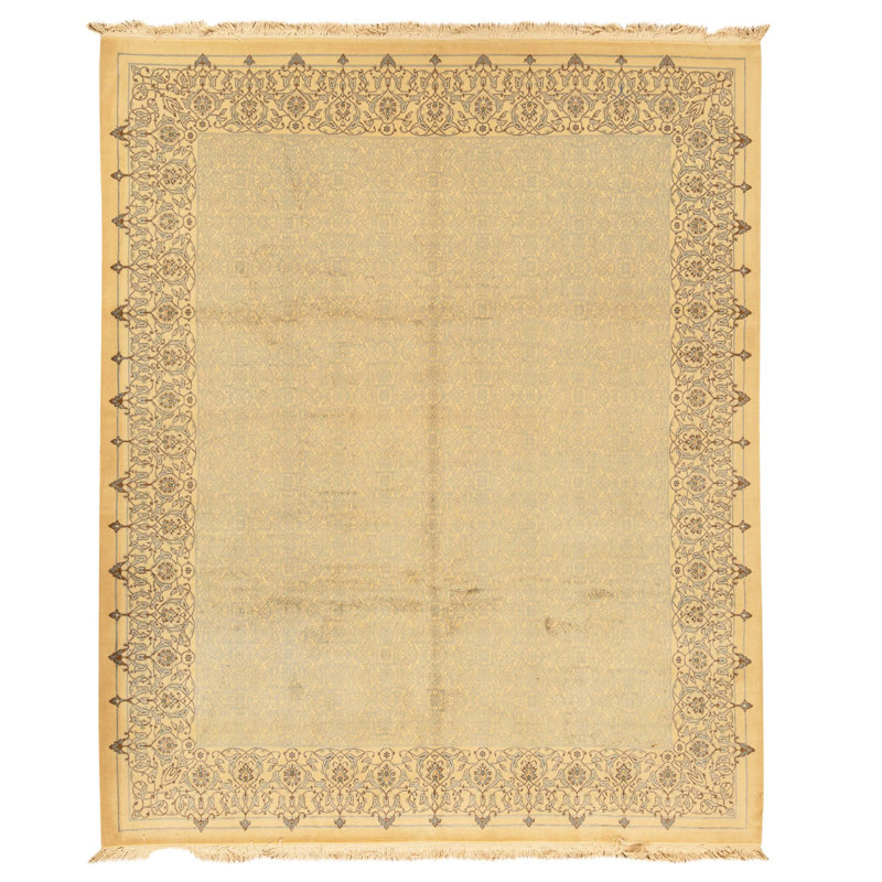 High-Quality Hand-Knotted Ivory Area Rug