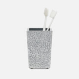 CALLAS, Silver/White, Brush Holder, Square Straight, Lacquered Eggshell.