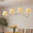 4-lamp brown paper rope adjustable pendant light