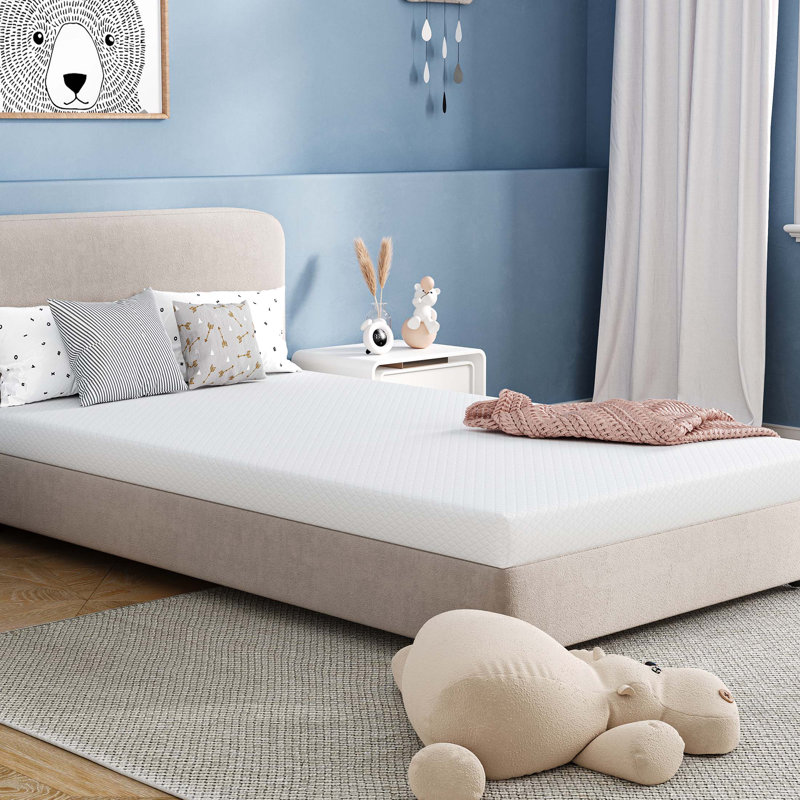 Matelas pour enfant en mousse viscoélastique infusée au thé vert, Lit double, Profil bas (5 po)