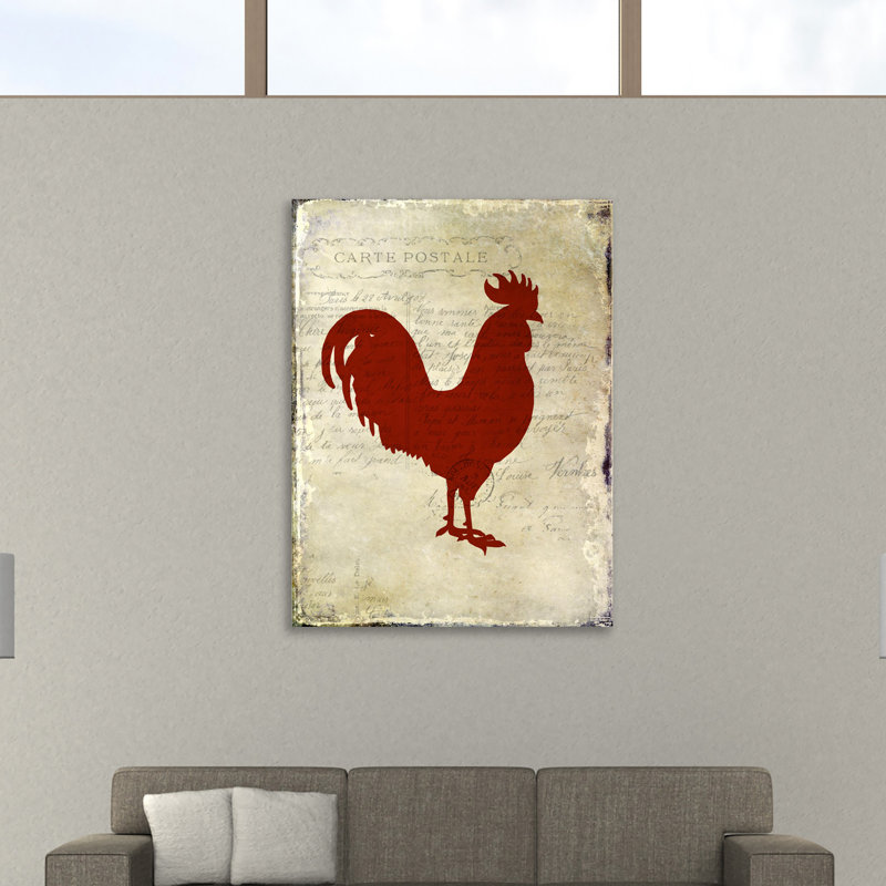 Rooster Silhouette 1 by Kimberly Allen - Wrapped Canvas Print, 51 cm H x 38 cm W x 4 cm D