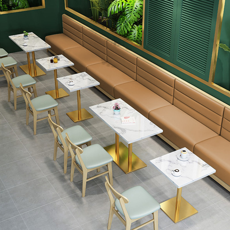 Banc rembourré en similicuir Modern Simple, Brun
