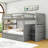 Full-Over-Full Bunk Bed With Twin Trundle And Storage Drawers,Staircase