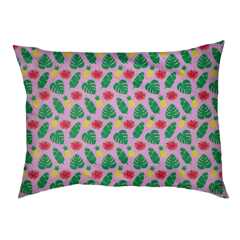 Coussin d'extérieur pour chien Campion, Moyen (L 29,5 po x P19,5 po x H 9,5 po), Mauve/Rouge/ Vert