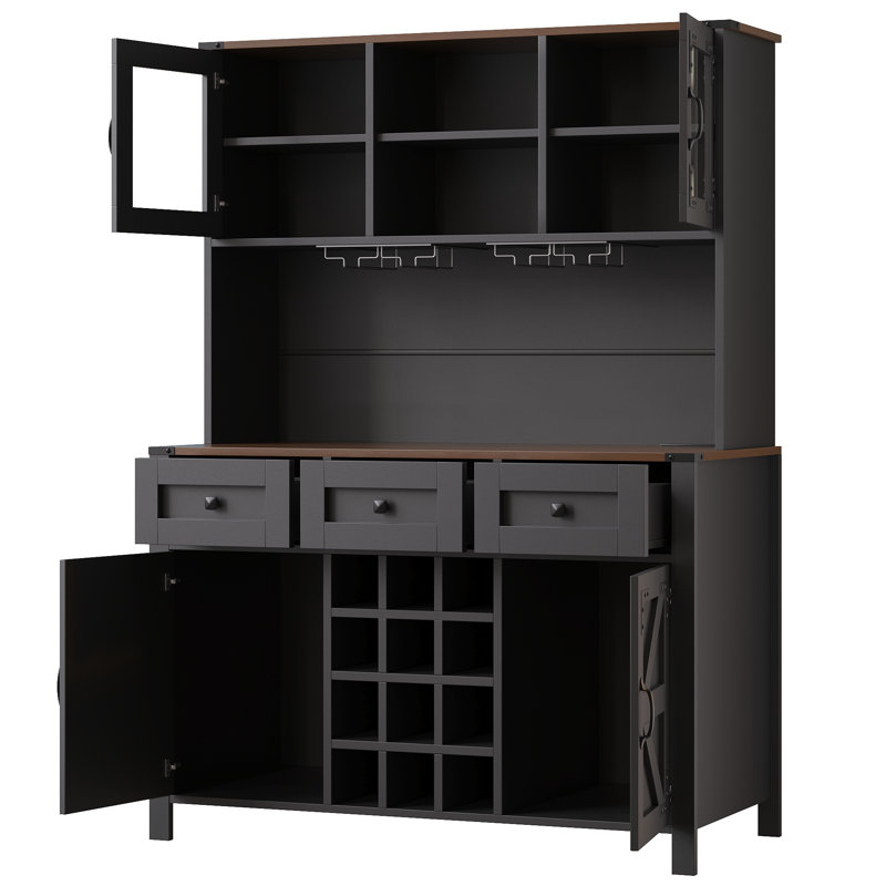 170cm Kitchen Pantry, Black
