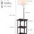 58" Squared Sofa Side Shelves Table Lamp W/ Power Station
