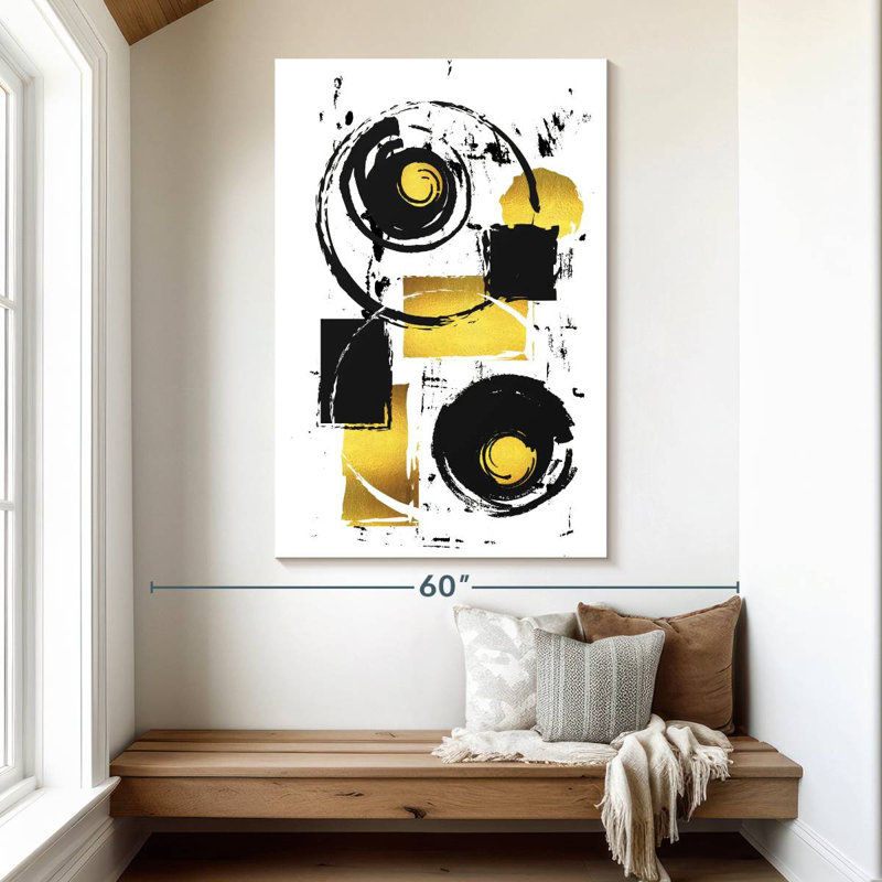 Avery Gold Abstract Painting VII, 51" H x 34" W