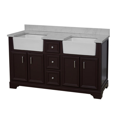 Ensemble de meuble-lavabo double 60 po Emiliano