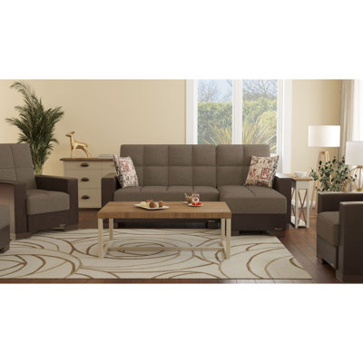 Primenest Nimbusflow Collection Upholstered Convertible Chaise Lounge With Storage