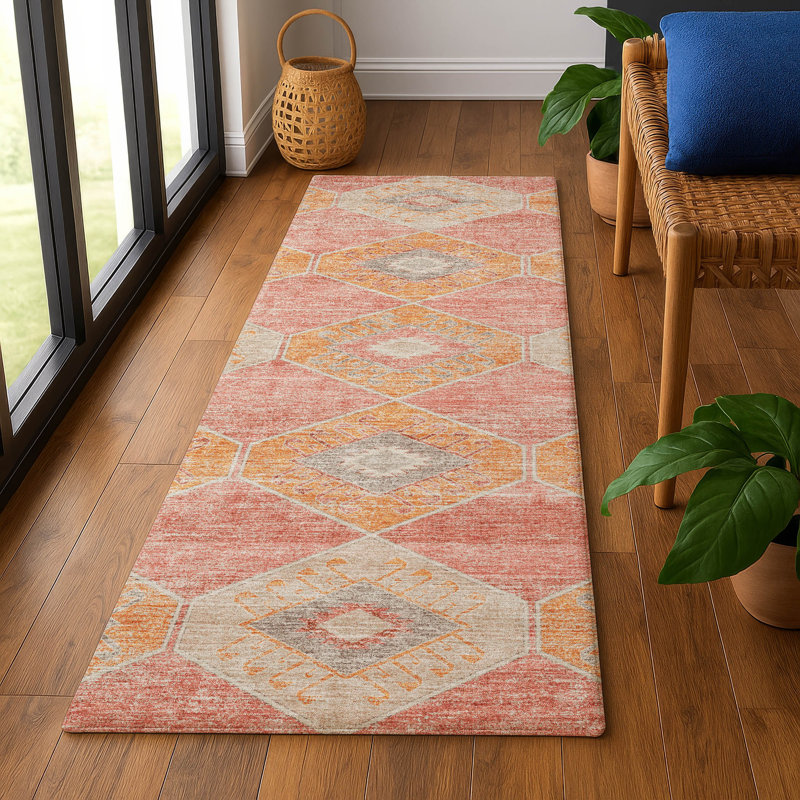 Premium Machine Washable Mayfield AMF1857 Aztec Rug, Runner 2'3" x 7'6"