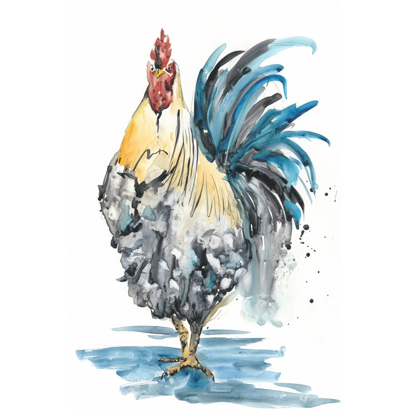 Rooster Splash II by Melissa Wang - Wrapped Canvas Art Prints, 46cm H x 30cm W