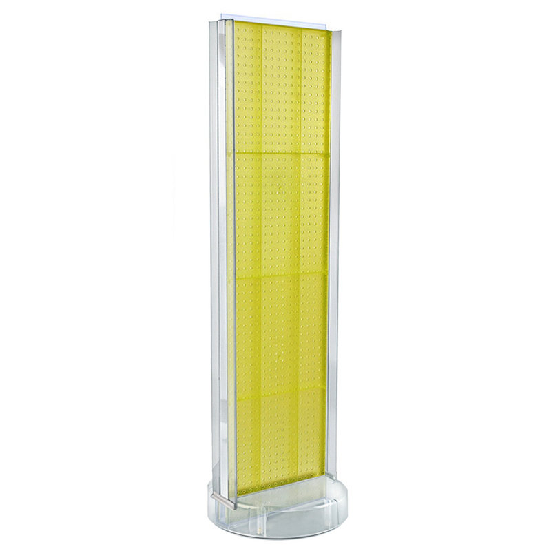 Yellow High-Density Polyethylene Two-Sided Pegboard Display Stand