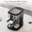 Machine à espresso domestique à 20 barres: double chaudière, mousseur automatique, réservoir 57 oz - motifs et capsules!