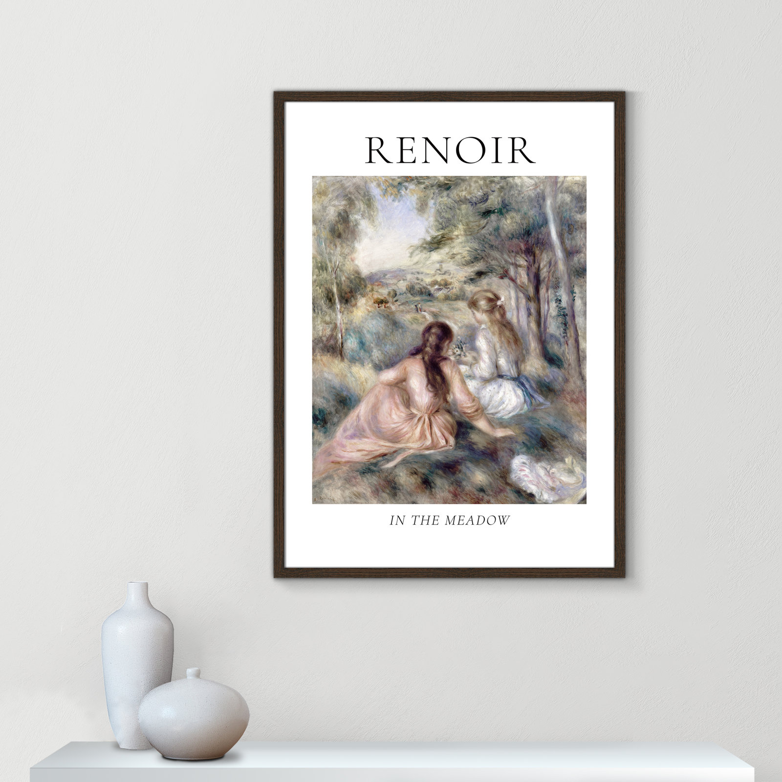 Old Masters Collection "In the Meadow" Print, Walnut Single Picture Frame, No, 35.5" H x 25.5" W x 0.75" D