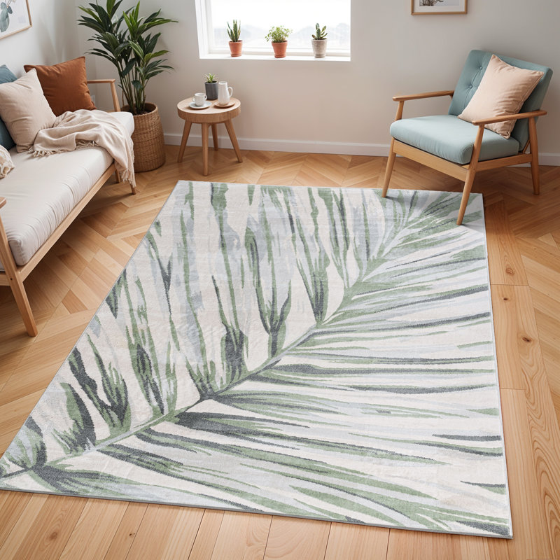 Boho Runner Cream/Green/Grey_ROM2401, Rectangle 160 x 215cm