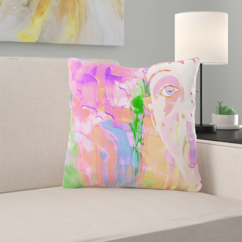 Housse et insert de coussin carré Walraven Watercolor, Microsuède, Intérieur