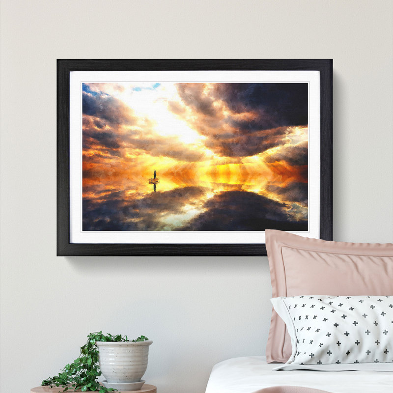 Fishing Boat - Picture Frame Graphic Art Print, 33cm H x 45cm W x 2cm D, Black Framed