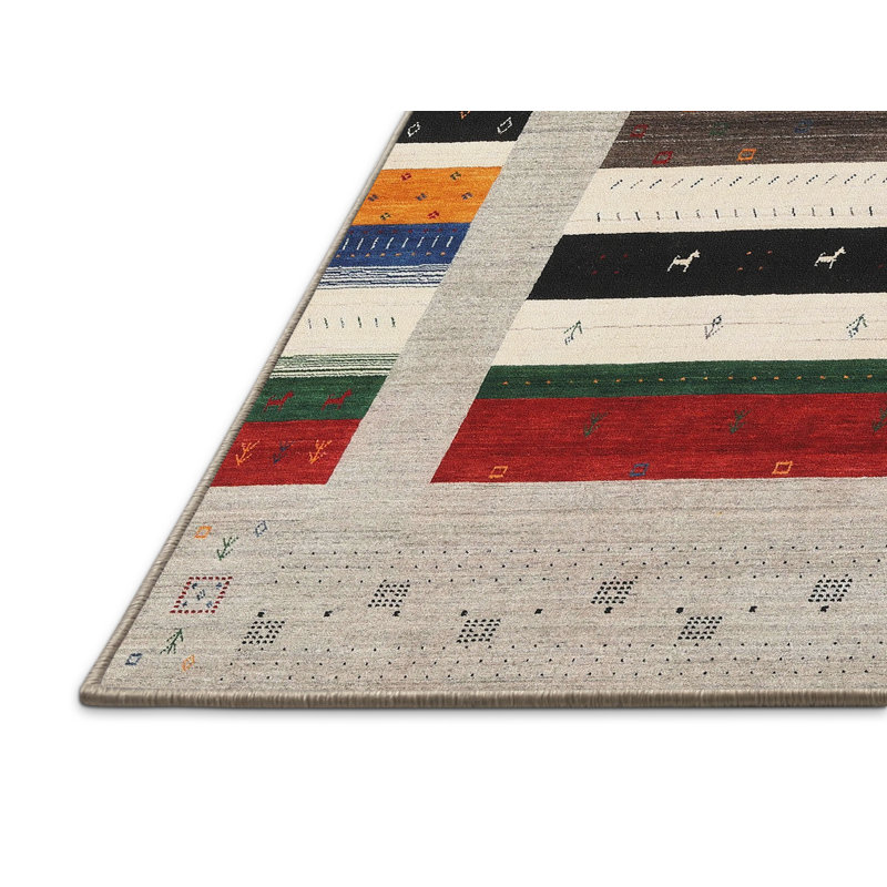 Tapis beige / rouge Bjarni, Rectangle 6 pi x 9 pi