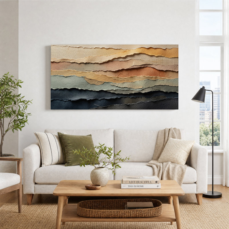 Art abstrait sur toile, L 46 po x H 24 po